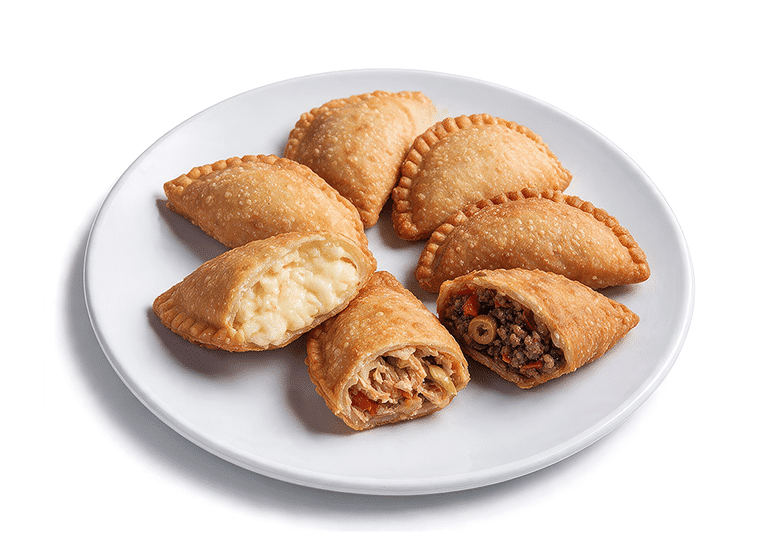 A plate of beef empanadas.