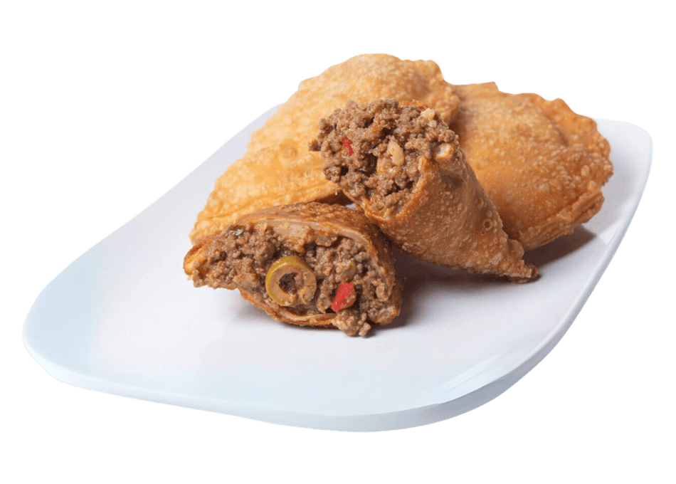 A plate of beef empanadas.