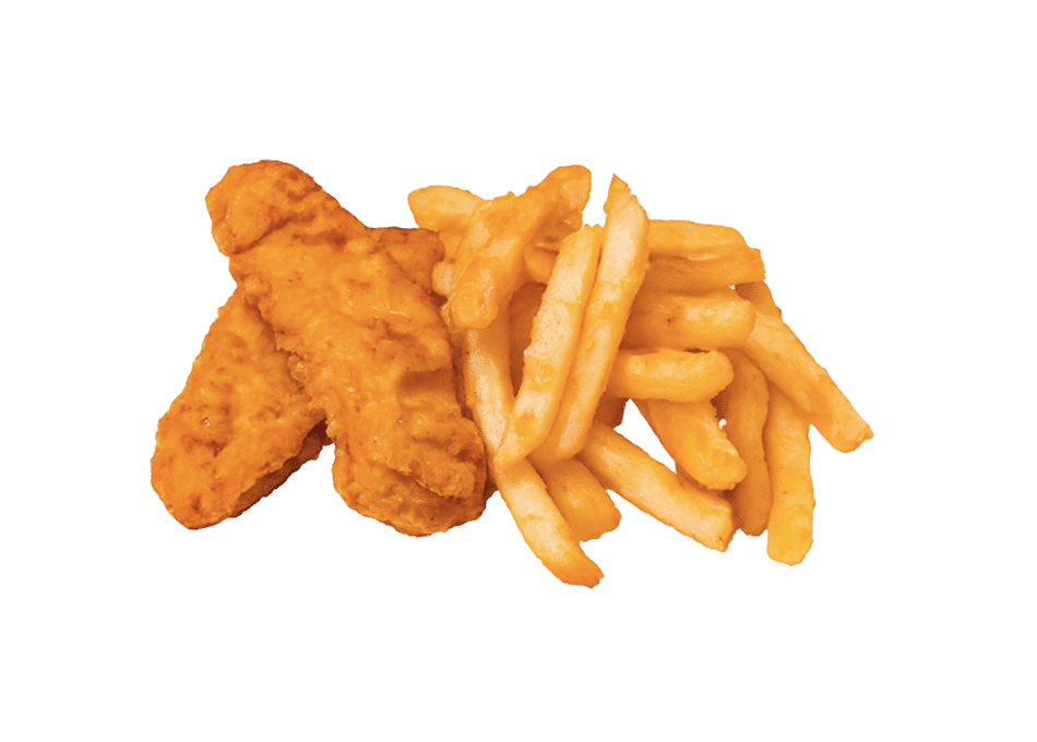 Kids Menu Item Chicken Fingers and Fries